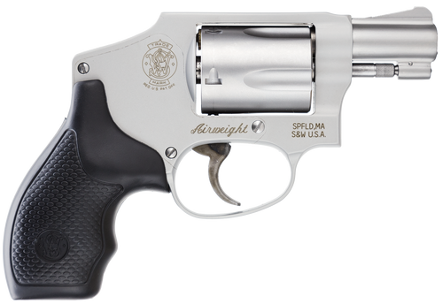 Smith & Wesson 103810 Model 642 Airweight J-Frame 38 Special +P 5 Shot 1.88" Stainless Steel Barrel, Stainless Cylinder, Stainless Aluminum Frame, Black Finger Grooved Grip, Concealed Hammer          