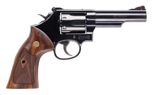 Smith & Wesson 14046 Model 19  K-Frame 357 Mag 6 Shot 4.25" Blued Carbon Steel Barrel, Cylinder & Frame, Checkered Wood Grip, No Safety                                                                 