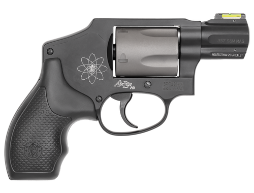 Smith & Wesson 163062 Model 340 Personal Defense 357 Mag Or 38 S&W Spl +P 1.88" Black Stainless Steel Barrel, 5rd Titanium Cylinder , Black Scandium Alloy J-Frame , HiViz Fiber Optic Green Front Sight