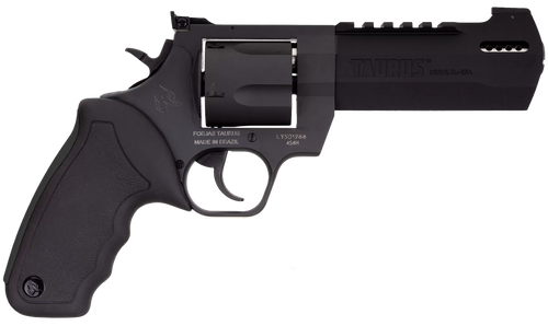 Taurus 2-440051RH Raging Hunter  44 Rem Mag Caliber with 5.12" Picatinny Rail/Ported Barrel, 6rd Capacity Matte Black Oxide Finish Cylinder, Matte Black Oxide Finish Steel Frame & Black Rubber Grip   