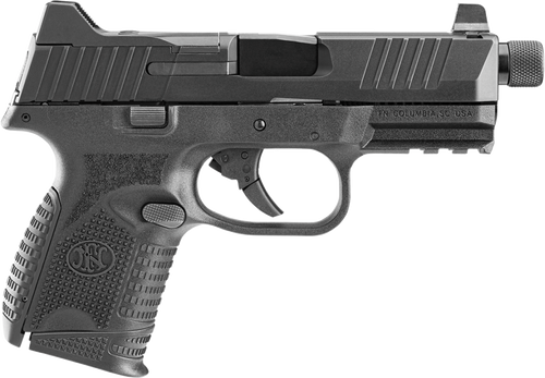 FN 66100783 509CT  Compact 9mm Luger 10+1, 4.32" Black Steel Threaded Barrel, Black PVD Optic Cut/Serrated Stainless Steel Slide, Black Polymer Frame w/Picatinny Rail, Ambidextrous                    