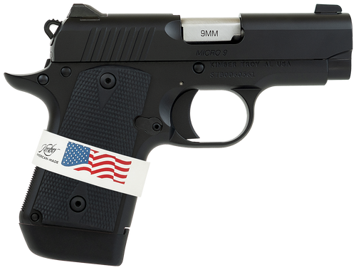 Kimber Mfg, Inc 3300244 Micro 9 Liberty Micro Frame 9mm Luger 7+1 3.15" Stainless Ramped Barrel, KimPro II Black Serrated Stainless Steel Slide, Kimpro II Black Aluminum Frame w/Beavertail            