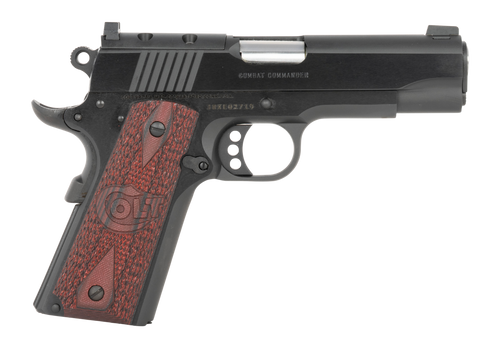 Colt Mfg O4943XEOR Commander Combat 38 Super 9+1 4.25" Stainless National Match Barrel, Blued Steel Optic Ready/Serrated Slide, Blued Aluminum Frame w/Beavertail, Black Cherry G10 Grips, Ambidextrous 