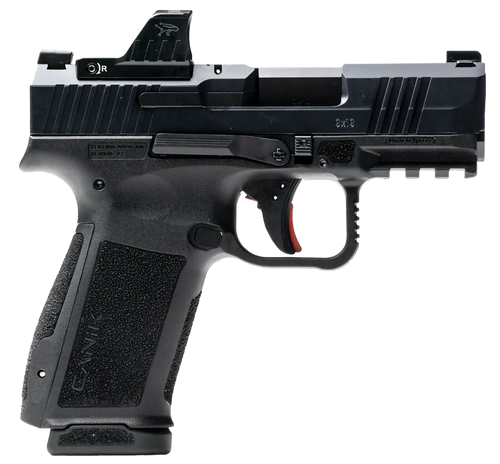 Canik HG7882VN Mete MC9L w/Optic 17+1 9mm Luger Black Sub-Compact Frame 3.18" Steel Barrel Black, Nitride Serrated Steel Slide, Black Polymer Frame w/Picatinny Rail, MeCanik MO1 Red Dot               