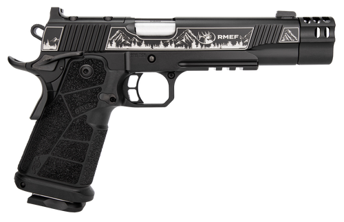 Kimber Mfg, Inc 3600305 DS Warrior Camp Guard Elite Full Size 10mm Auto 18+1 5" Matte Stainless Compensated Barrel, KimPro Black Stainless Steel Engraved Lightening Cut/Optic Ready/Serrated Slide, Bla