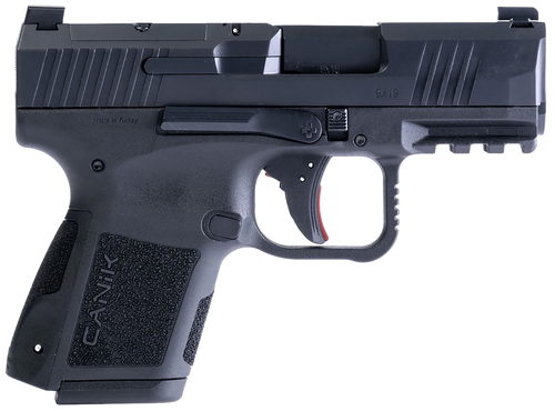 Canik HG7651N Mete MC9 9mm Luger 10+1 3.18" Black Steel Barrel, Tennifer w/Black Cerakote Optic Ready/Serrated Slide, Black Polymer Frame w/Picatinny Rail, Black Polymer Grips                         