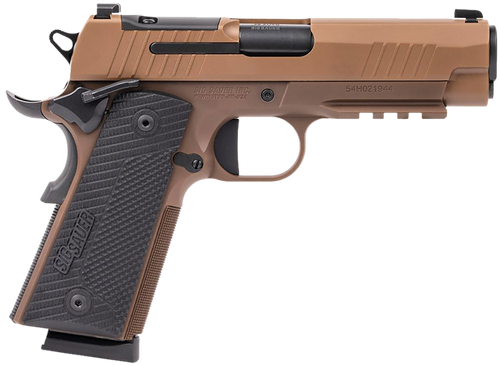 Sig Sauer 1911XCA45CXR3 1911 XCarry 45 ACP 8rd 5.75" Black DLC Coyote PVD Optic Ready Stainless Steel Slide Coyote PVD Black G10 Grip                                                                   