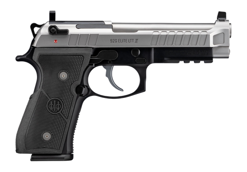 Beretta USA J92ELITE2G15 92G Elite LTT II Full Size Frame 9mm Luger 15+1 4.70" Inox Combat Target Crown Barrel, Inox Stainless Steel Optic Ready/Serrated Slide, Black Aluminum Frame w/Beavertail & Pic