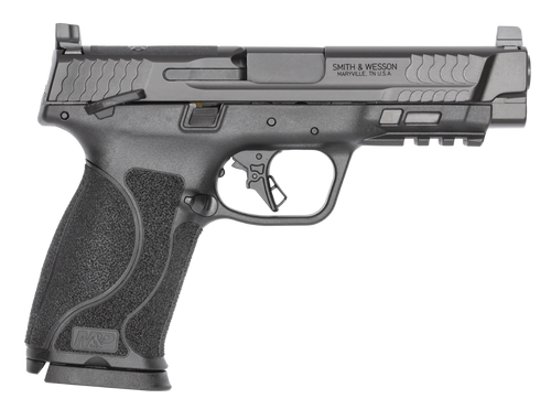Smith & Wesson 14505 M&P M2.0 Full Size 10mm Auto 10+1 4.60" Black Armornite Stainless Steel Barrel & Optic Cut/Serrated Slide, Black Polymer Frame w/Picatinny Rail, Interchangeable Palmswell Grip    