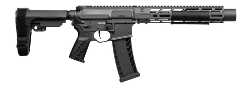 CMMG 94A68CD-TNG Zeroed Banshee Mk4 9mm Luger 33+1 6.50" Black Nitride Threaded Barrel, Tungsten Cerakote Aluminum Receiver w/Picatinny Rail, M-LOK Handguard, Black Polymer CMMG RipBrace, CMMG Zeroed 