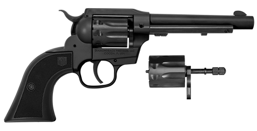 Diamondback DB053CA001 Sidekick  22 LR/22 Mag 9 Shot, 5.50" Black Cerakote Steel Barrel & Cylinder, Black Cerakote Zinc Alloy Frame, Black Checkered GFN Grip, Exposed Hammer, Hammer Safety            