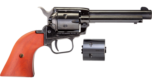 Heritage Mfg RR22MB4 Rough Rider  22 LR 22 WMR 6 Shot, 4.75" Black Steel Barrel, Black Zinc Alloy Frame, Black Cylinder, Cocobolo Grip, Hammer/Thumb Safety, Exposed Hammer                             
