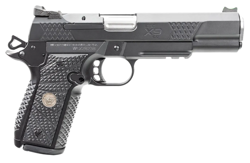 Wilson Combat 2EDCXLPR9 EDC X9 2.0 Compact Frame 9mm Luger 15+1 5" Steel Barrel, Black Armor-Tuff Serrated Stainless Steel Slide, Aluminum Frame w/Picatinny Rail, Black G10 Starburst Grip             
