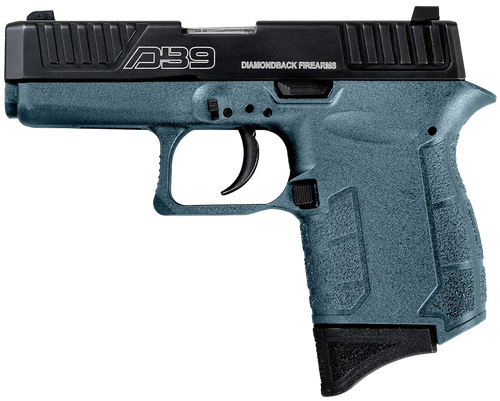 Diamondback DB0200P251 DB9 Gen4 Jesse James Micro-Compact Frame 9mm Luger 6+1 3.10" Black Nitride Stainless Steel Barrel & Serrated Slide, Civil Defense Blue Cerakote Polymer Frame w/Beavertail       