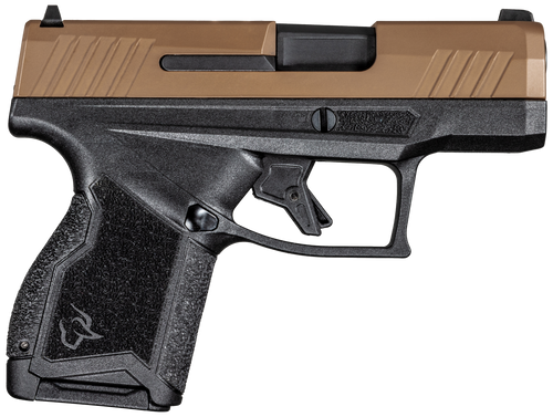 Taurus 1GX4M93E GX4 Micro-Compact 9mm Luger Caliber with 3.06" Barrel, 11+1 Capacity, Black Finish Frame, Serrated Coyote Cerakote Steel Slide &  Interchangeable Backstrap Grip Includes 2 Mags        