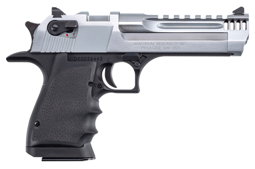 Magnum Research DE44L5BC Desert Eagle L5 44 Rem Mag 5" with Muzzle Brake 8+1 Black Hardcoat Anodized Aluminum Brushed Chrome Carbon Steel Slide Black Hogue Wraparound Rubber Grip                      