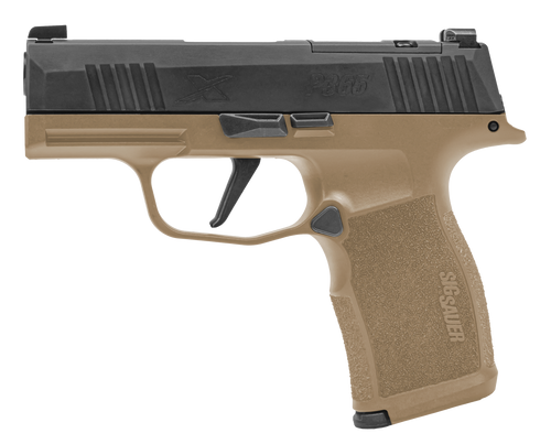 Sig Sauer 365X9CTXR3P P365X  Micro-Compact Frame 9mm Luger 12+1 3.10" Steel Barrel, Optic Ready/Serrated Slide, Coyote Tan Stainless Steel Frame w/Accessory Rail, Polymer Grip                         