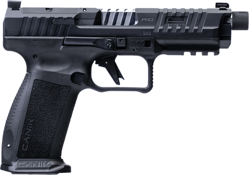 Canik HG7069-N Mete SFT Pro Full Size 9mm Luger 20+1 18+1 5" Chrome Plated Threaded Barrel, Stingray Steel Optic Ready/Serrated Slide, Stingray Polymer Frame w/Picatinny Rail, Interchangeable Backstra