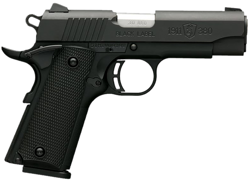 Browning 051905492 1911 Black Label 380 ACP 8+1 3.63" Stainless Target Crown Steel Barrel, Matte Black Serrated Stainless Steel Slide, Matte Black Polymer Frame, Black Polymer Grip, Right Hand        
