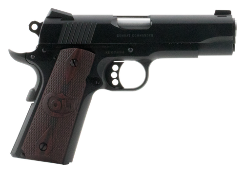 Colt Mfg O4940XE Commander Combat 45 ACP 8+1 4.25" Black Steel Barrel, Blued Serrated Slide & Carbon Steel Frame w/Beavertail, Black Cherry Checkered G10 Grips, Ambidextrous                           