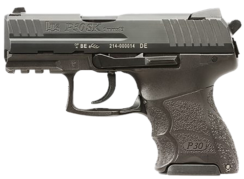 HK 81001107 P30SK V3 Sub-Compact Frame 9mm Luger 12+1/15+1 3.27" Black Steel Barrel, Black Cerakote Serrated Steel Slide, Black Polymer Frame w/Picatinny Rail, Ambidextrous                            