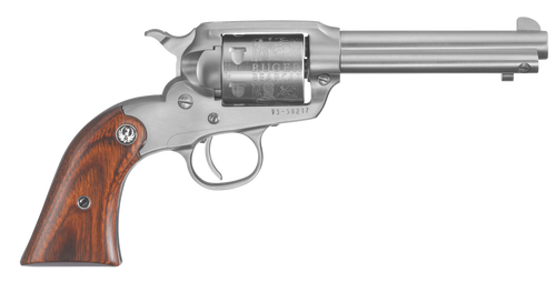 Ruger 0913 Bearcat  Compact Frame 22 LR 6rd 4" Satin Stainless Barrel, Frame & Engraved Cylinder, Hardwood Grip, Transfer Bar Safety, Exposed Hammer                                                    