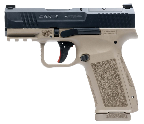 Canik HG7884CABD-N Mete MC9L *CA Compliant 9mm Luger 10+1 3.18" Black Steel Barrel, Black Nitride Steel Serrated Slide, Flat Dark Earth Polymer Frame w/Picatinny Rail, Interchangeable Backstrap Grip  