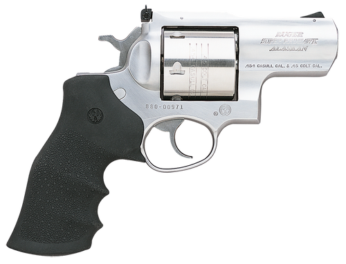 Ruger 5301 Super Redhawk Alaskan Large Frame 454 Casull 6rd 2.50" Satin Stainless Barrel, Frame & Cylinder, Hogue Finger Groove Tamer Monogrip, Grip Transfer Bar Safety, Exposed Hammer                