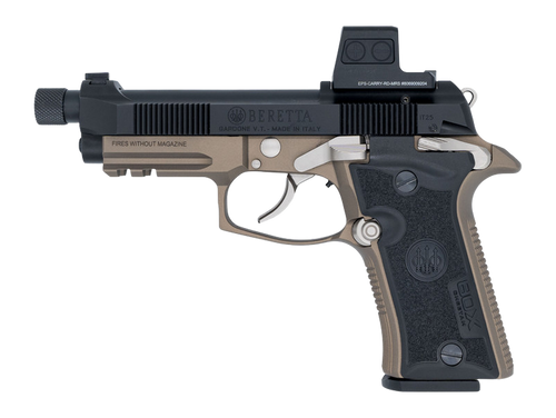 Langdon Tactical Tech 80X32BCBREZF Beretta Cheetah 80X Micro-Compact 32 ACP 13+1 4.40" Black Threaded Barrel, Black Nitride Carbon Steel Optic Ready/Serrated Slide, Black Cerakote Aluminum Frame w/Pic