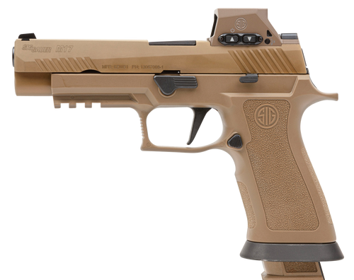 Sig Sauer M17X9RX M17X w/Optic Full Size Frame 9mm Luger 21+1 4.70" Black Barrel, Coyote PVD Optic Ready/Serrated Stainless Steel Slide & Polymer Frame w/Beavertail & Picatinny Rail, Sig ROMEOM17     