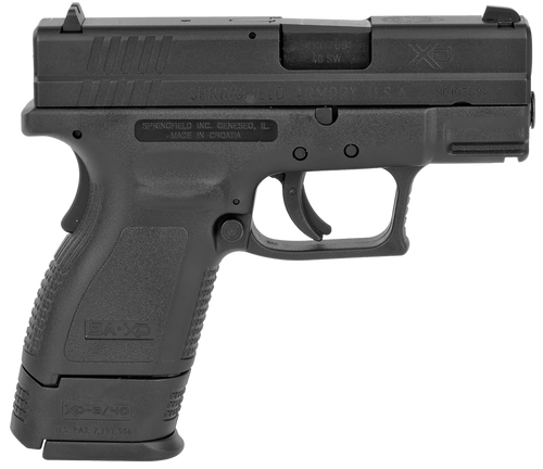 Springfield Armory XD9802 XD *CA Compliant Sub-Compact 40 S&W 10+1, 3" Black Melonite Steel Barrel & Serrated Steel Slide, Black Polymer Frame w/Picatinny Rail, Black Polymer Grip                     