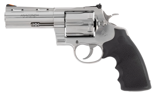Colt Mfg ANACONDASP4RTS45C Anaconda  45 Colt (Long Colt) 6rd Shot 4.25" Stainless Vent Rib Barrel, Cylinder & Frame, Black Grip                                                                         