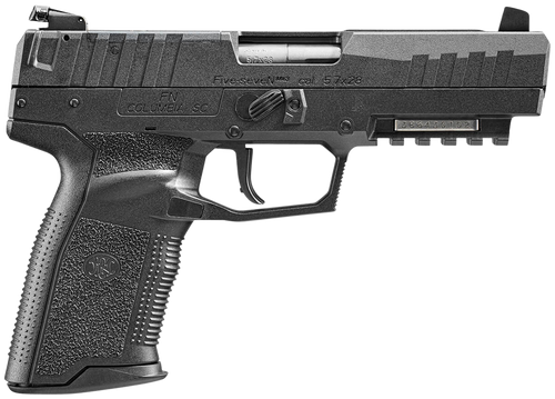 FN 66101274 Five-seveN MRD 5.7x28mm 20+1 4.80" Black Steel Barrel, Black Optic Ready/Serrated Steel Slide & Polymer Frame w/Picatinny Rail, Black Textured Polymer Grip, Ambidextrous                   
