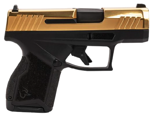 Taurus 1-GX4M931-10G GX4  Micro-Compact Frame 9mm Luger 10+1 3.06" Satin Black DLC Stainless Steel Barrel, Gold PVD Serrated Alloy Steel Slide,  Matte Black Stainless Steel Frame, Textured Grip       