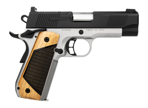 Kimber Mfg, Inc 3500403 Next Generation Pro 9mm Luger 9+1 4" Stainless Crowned Bull Barrel, KimPro Black Stainless Steel Optic Ready/Serrated Slide, Matte Stainless Steel Frame w/Beavertail, Black Wal