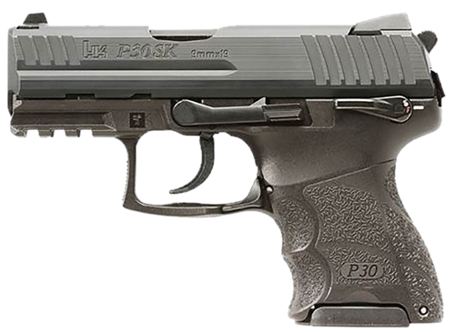 HK 81001110 P30SK V3 Sub-Compact Frame 9mm Luger 10+1 3.27" Stainless Steel Barrel, Black Cerakote Serrated Steel Slide, Black Polymer Frame w/Picatinny Rail, Ambidextrous                             