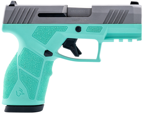 Taurus 1-GX2939C GX2  9mm Luger 13+1 3.37" Matte Stainless Steel Barrel, Matte Serrated Stainless Steel Slide, Cyan Polymer Frame w/Picatinny Rail, Polymer Grip                                        