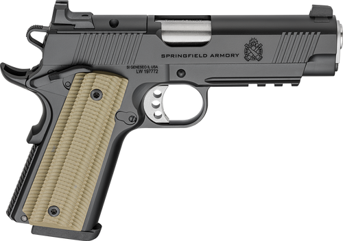 Springfield Armory PO9228AOS 1911 Operator 45 ACP 8+1 4" Black Cerakote Optic Ready Carbon Steel Slide Black Cerakote VZ G10 Grip                                                                       