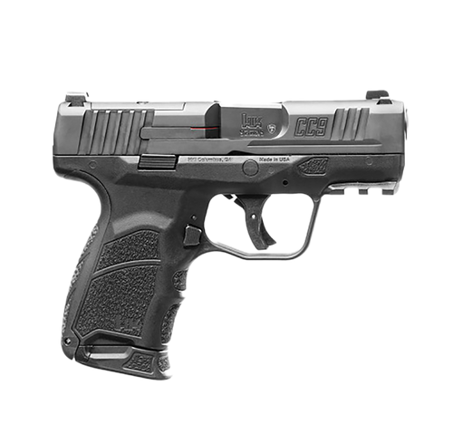 HK 81000551 CC9  Micro Compact 9mm Luger 10+1 3.32" Black Polygonal Rifled Barrel, Optic Ready/Serrated Steel Slide, Polymer Frame w/Picatinny Rail, Black Interchangeable Backstrap Grip, Ambidextrous 