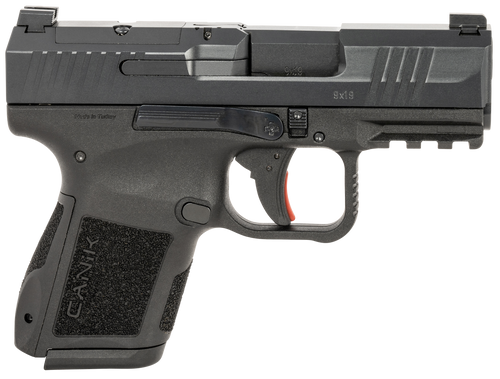 Canik HG7620N Mete MC9 9mm Luger 12+1/15+1 3.18" Black Steel Barrel, Matte Black Tenifer Cerakote Optic Ready/Serrated Slide, Black Polymer Frame w/Picatinny Rail, Black Polymer Grips                 