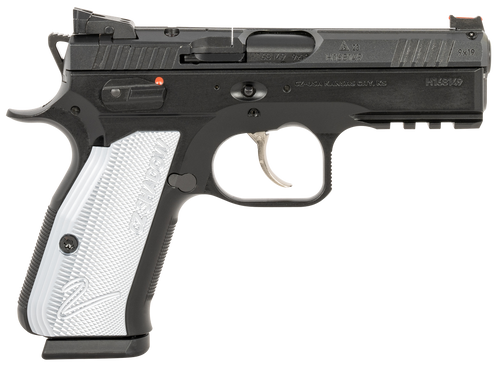CZ-USA 91252 Shadow 2  Compact Frame 9mm Luger 15+1, 4" Black Steel Barrel, Black Nitride Serrated Steel Slide, Black Steel Frame w/Beavertail & Picatinny Rail, Ambidextrous                           