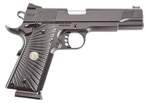 Wilson Combat CQBFS9A CQB  Full Size Frame 9mm Luger 10+1 5" Match Grade Barrel, Black Serrated Carbon Steel Slide, Black Armor-Tuff Carbon Steel Frame w/Beavertail, Black G10 Starburst Grip          