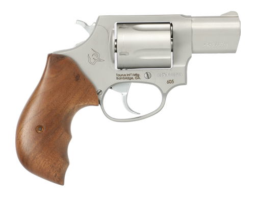 Taurus 2-605029TW 605  Small Frame 357 Mag/38 Special +P 5 Shot 2" Matte Stainless Steel Barrel, Cylinder & Frame, Walnut Grips, Transfer Bar Safety                                                    