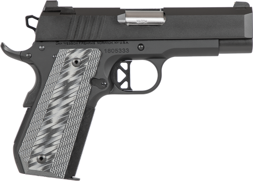 Dan Wesson 01884 EPC  9mm Luger 9+1 4" Stainless Bull Barrel Black Duty Serrated Stainless Steel Slide Black Aluminum Frame wBeavertail Black/Gray G10 Grip                                             
