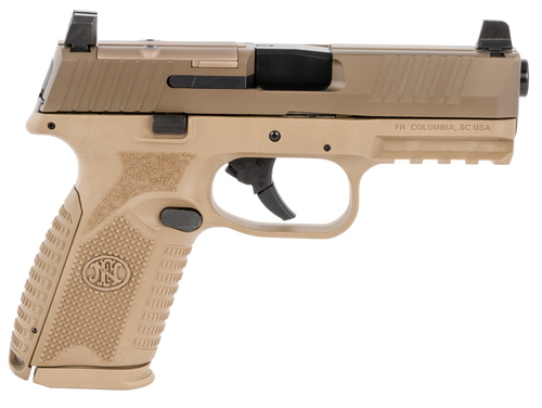 FN 66100742 509M MRD Mid-Size 9mm Luger 10+1 4" Black Recessed Crown Barrel, Flat Dark Earth PVD Optic Ready/Serrated Steel Slide, Flat Dark Earth Polymer Frame w/Picatinny Rail, Ambidextrous         