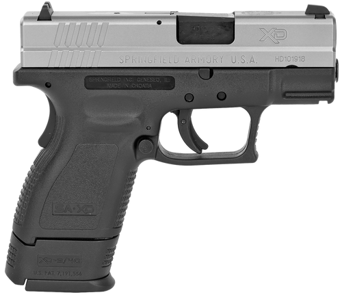 Springfield Armory XD9822 XD *CA Compliant Sub-Compact Frame 40 S&W 9+1, 3" Black Melonite Steel Barrel, Serrated Stainless Steel Slide, Black Polymer Frame w/Picatinny Rail                           