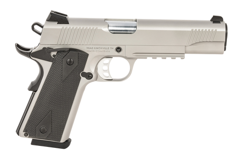 Tisas Arms 10100533 1911 Duty 45 ACP 8+1 5" Stainless Steel Barrel, Serrated Slide & Frame w/Picatinny Rail, Black Rubber Grip                                                                          