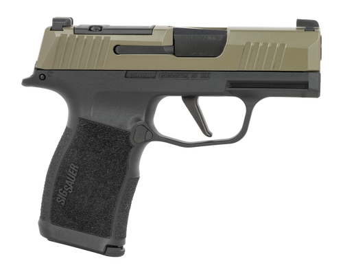 Sig Sauer 365X9GXR3P P365X  Micro-Compact 9mm Luger 12+1 3.10" Black Moss Green Stainless Steel Optic Ready/Serrated Slide, Black Stainless Steel Frame w/Accessory Rail, Textured Grip, RMSc Footprint 