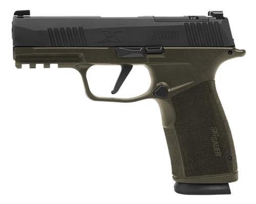 Sig Sauer 365XCA-9-BXR3-FS P365 XMacro Fortunate Son 9mm Luger 17+1 3.70" Black DLC Barrel, Black Nitron Stainless Steel Optic Ready/Serrated Slide, OD Green Cerakote Stainless Steel Frame w/Beavertai