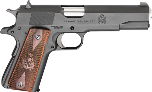 Springfield Armory PB9108LCA 1911 Mil-Spec *CA Compliant 45 ACP 5" 7+1 Black Parkerized Frame Black Parkerized Carbon Steel with Rear Serrations Slide Crossed Cannon Cocobolo Grip                     
